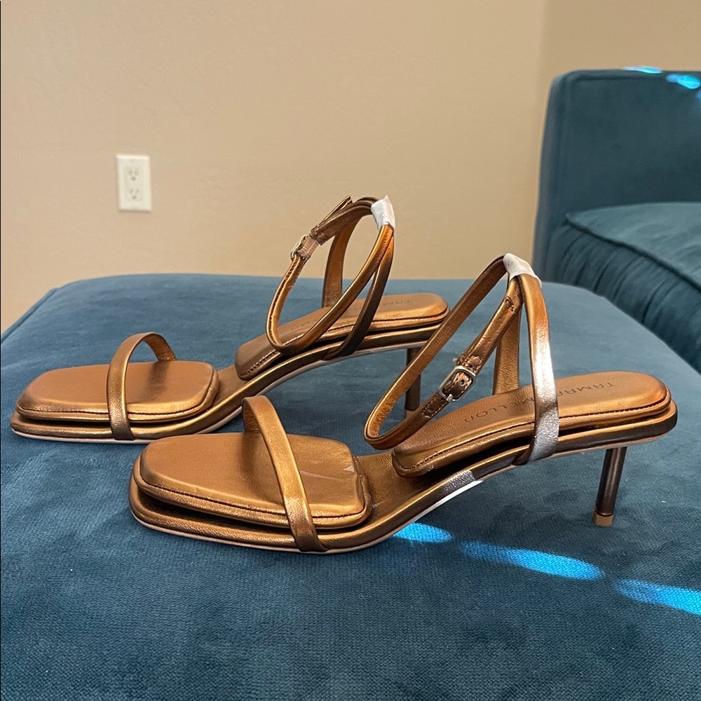 Tamara Mellon Solitude 65 BRZLEA Bronze Strappy Heels